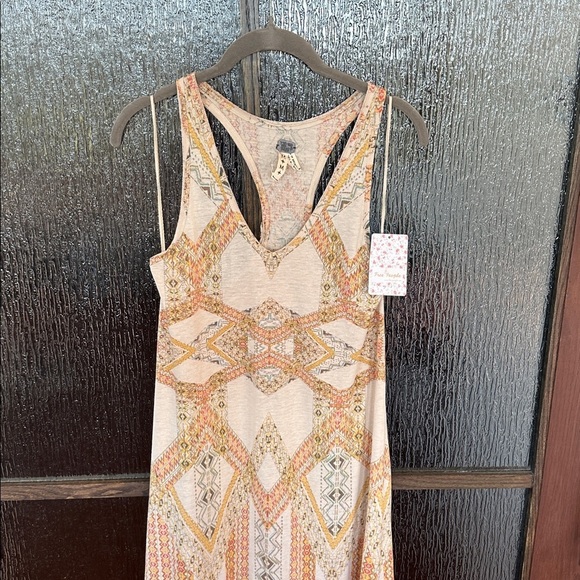 Free People High Low Fringe Dress - Cream and Tan - Picture 4 of 11